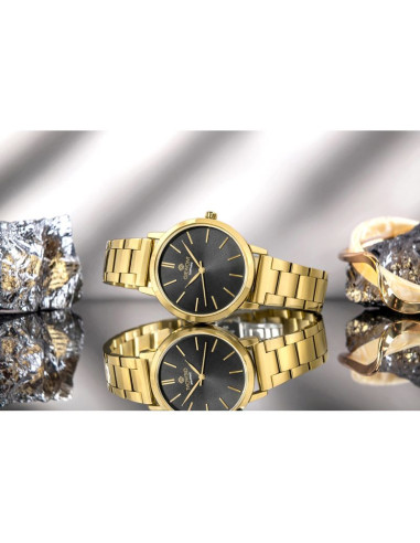 Zegarek damski giewont sapphire złoto czarny gw2360-b3