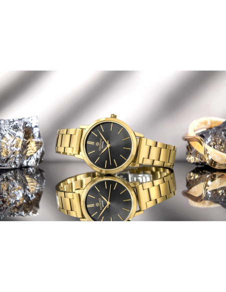 Zegarek damski giewont sapphire złoto czarny gw2360-b3