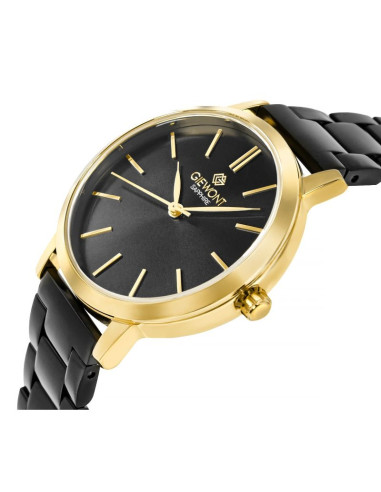 Zegarek damski giewont sapphire złoto czarny gw2360-b4