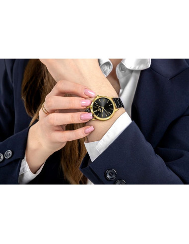 Zegarek damski giewont sapphire złoto czarny gw2360-b4