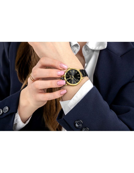 Zegarek damski giewont sapphire złoto czarny gw2360-b4