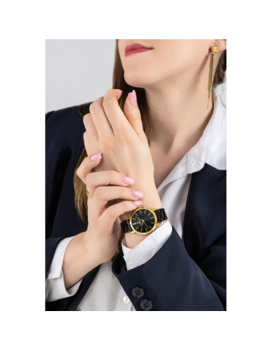 Zegarek damski giewont sapphire złoto czarny gw2360-b4