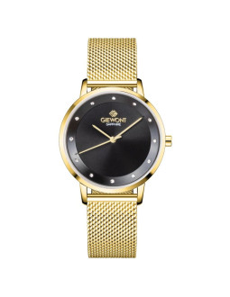 Zegarek damski giewont sapphire złoto czarny gw4130-b3