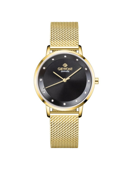 Zegarek damski giewont sapphire złoto czarny gw4130-b3