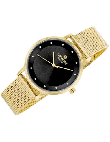 Zegarek damski giewont sapphire złoto czarny gw4130-b3