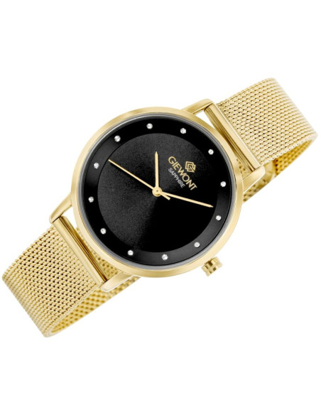 Zegarek damski giewont sapphire złoto czarny gw4130-b3