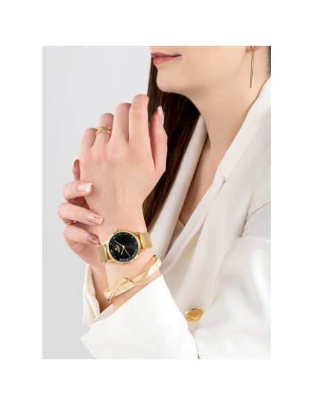 Zegarek damski giewont sapphire złoto czarny gw4130-b3