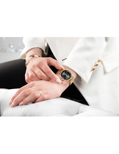 Zegarek damski giewont sapphire złoto czarny gw4130-b3