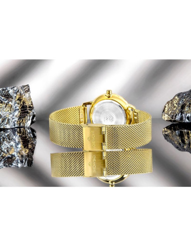 Zegarek damski giewont sapphire złoto czarny gw4130-b3