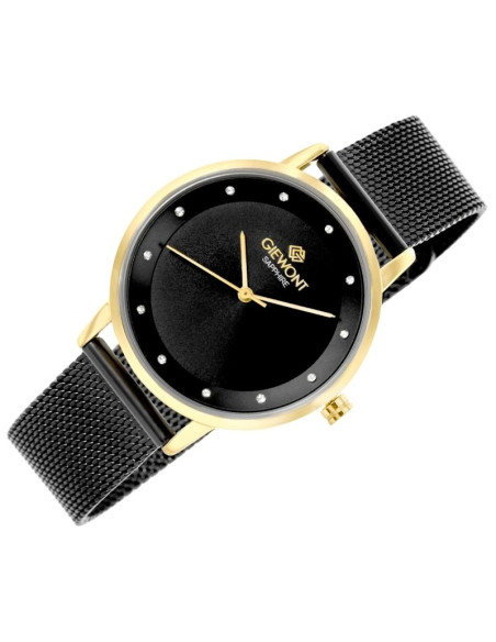 Zegarek damski giewont sapphire złoto czarny gw4130-b4