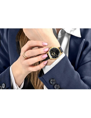 Zegarek damski giewont sapphire złoto czarny gw4130-b4