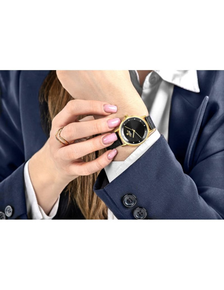 Zegarek damski giewont sapphire złoto czarny gw4130-b4