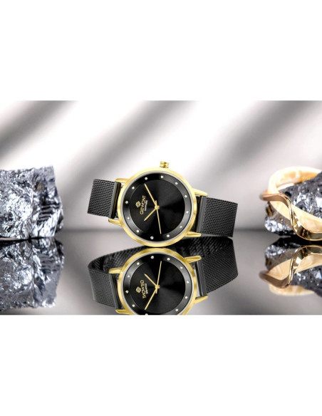 Zegarek damski giewont sapphire złoto czarny gw4130-b4