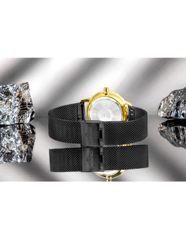 Zegarek damski giewont sapphire złoto czarny gw4130-b4