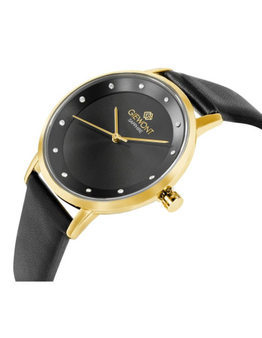 Zegarek damski giewont sapphire złoto czarny gw4130-a4