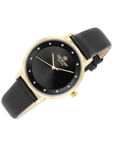 Zegarek damski giewont sapphire złoto czarny gw4130-a4