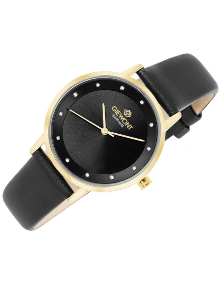 Zegarek damski giewont sapphire złoto czarny gw4130-a4
