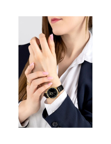 Zegarek damski giewont sapphire złoto czarny gw4130-a4