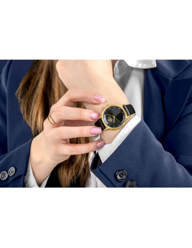 Zegarek damski giewont sapphire złoto czarny gw4130-a4