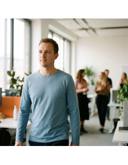 Koszulka męska boss tacks z długim rękawem na co dzień 100% bawełny wygonda 2