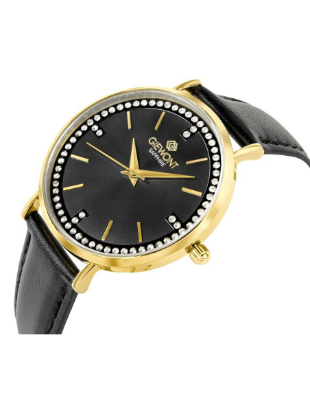 Zegarek damski giewont sapphire złoto czarny gw5390-a4