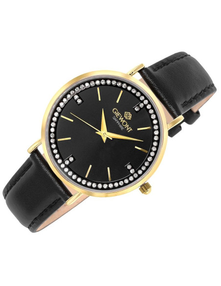Zegarek damski giewont sapphire złoto czarny gw5390-a4
