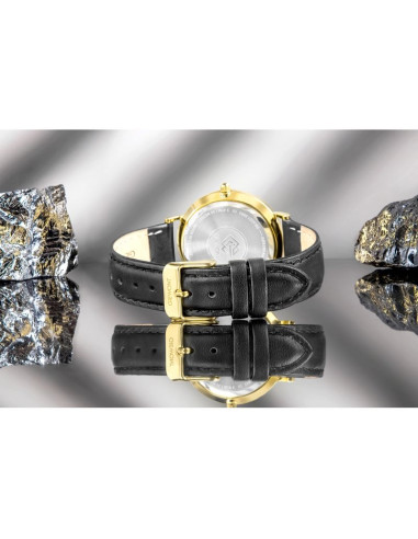 Zegarek damski giewont sapphire złoto czarny gw5390-a4