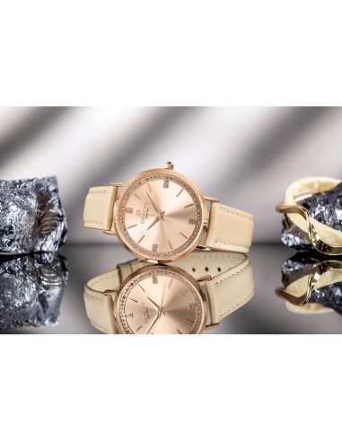 Zegarek damski giewont sapphire różowe złoto gw5390-a5