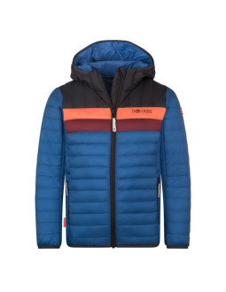 Kurtka trollkids eikefjord ultra-light polyfiber alpejski niebieski/czarny/promienny czerwony/kasztanowy (463-144)