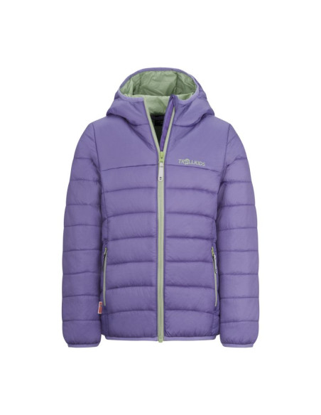 Kurtka ultralekka przejściowa dziecięca dla dziewczynki trollkids girls eikefjord jacket lilac/pistachio green (464-118)