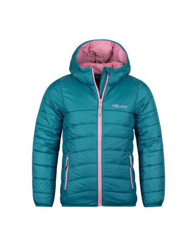 Kurtka ultralekka przejściowa dziecięca dla dziewczynki trollkids girls eikefjord jacket teal/mauve (464-334)