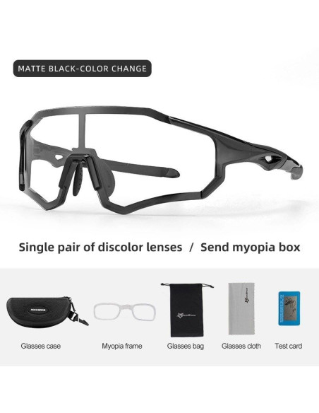 Okulary rowerowe rockbros 10181 fotochromowe uv400 - czarne