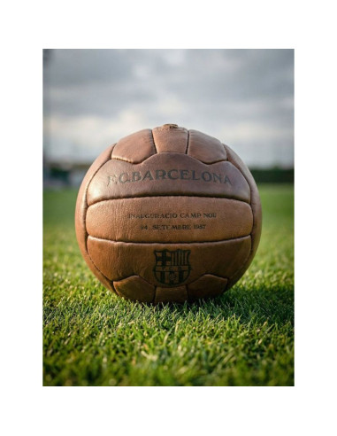 Fc barcelona piłka nożna retro camp nou oficjalna licencjonowana skóra naturalna b1048