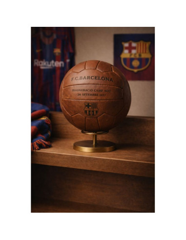 Fc barcelona piłka nożna retro camp nou oficjalna licencjonowana skóra naturalna b1048