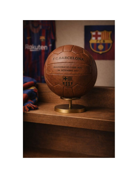 Fc barcelona piłka nożna retro camp nou oficjalna licencjonowana skóra naturalna b1048