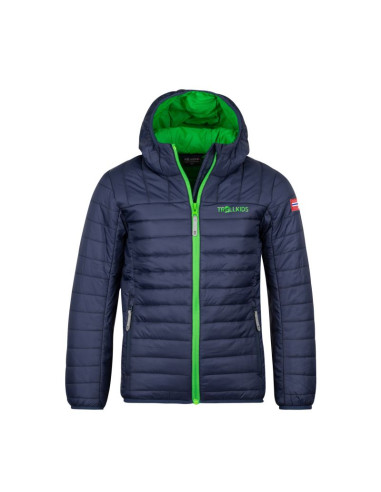 Kurtka ultralekka przejściowa dziecięca dla chłopca/dziewczynki trollkids kids eikefjord jacket navy/bright green (463-100)