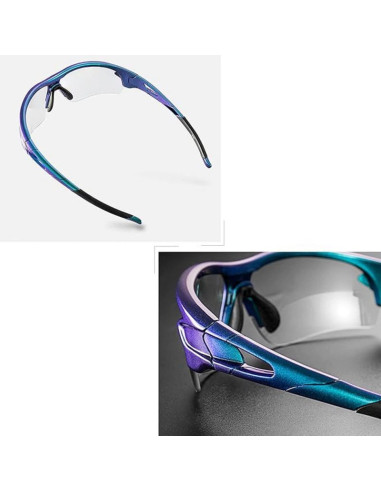 Okulary rowerowe rockbros 10069 fotochromowe uv400 - niebieskie