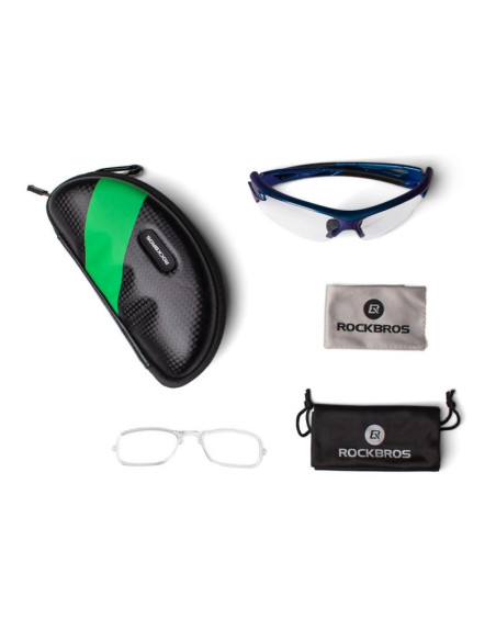 Okulary rowerowe rockbros 10069 fotochromowe uv400 - niebieskie