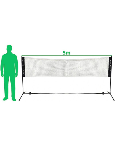 Siatka i stelaż do gry w badmintona 5x1.55m pokrowiec enero