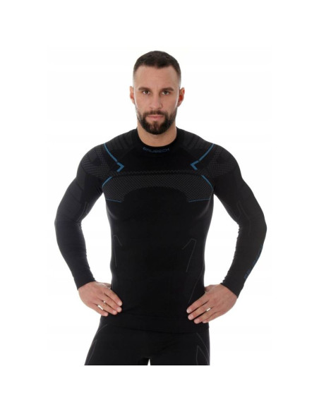 Koszulka męska bielizna termoaktywna brubeck thermo czarna - ls13040a