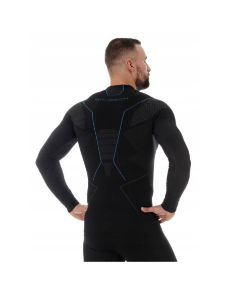 Koszulka męska bielizna termoaktywna brubeck thermo czarna - ls13040a