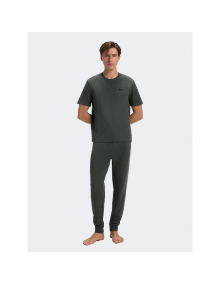 Boss nightwear waffle open green (50535878-345)