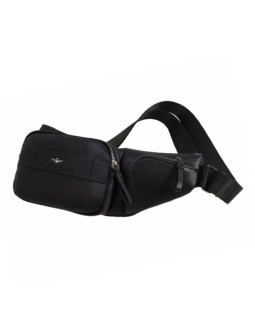 Męska torba saszetka na ramię aeronautica militare sling bag czarna - am-8483