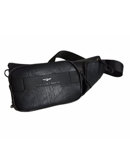 Męska torba saszetka na ramię aeronautica militare sling bag czarna - am-8483