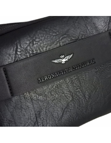 Męska torba saszetka na ramię aeronautica militare sling bag czarna - am-8483