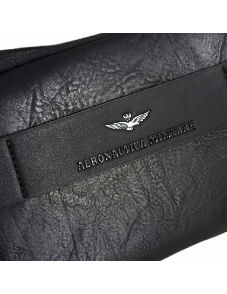 Męska torba saszetka na ramię aeronautica militare sling bag czarna - am-8483