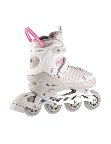 Nh18188a 2w1 szaro-rózowe rozm.l(39-43) łyżworolki z wym. pł. hokejową nils extreme