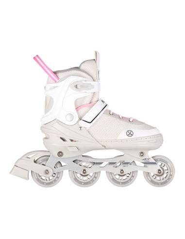 Nh18188a 2w1 szaro-rózowe rozm.l(39-43) łyżworolki z wym. pł. hokejową nils extreme