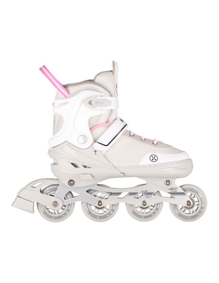 Nh18188a 2w1 szaro-rózowe rozm.l(39-43) łyżworolki z wym. pł. hokejową nils extreme
