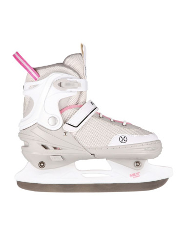 Nh18188a 2w1 szaro-rózowe rozm.l(39-43) łyżworolki z wym. pł. hokejową nils extreme